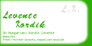 levente kordik business card